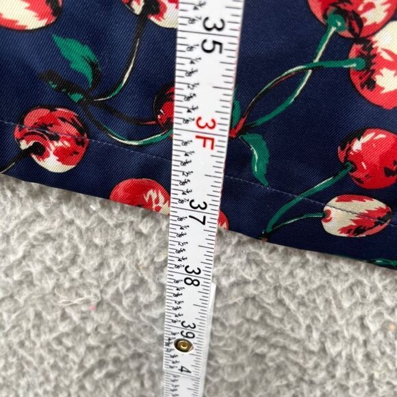 J. Peterman Dress Retro Cherry Print Button Front Collared Pockets NWOT Medium - Picture 9 of 13